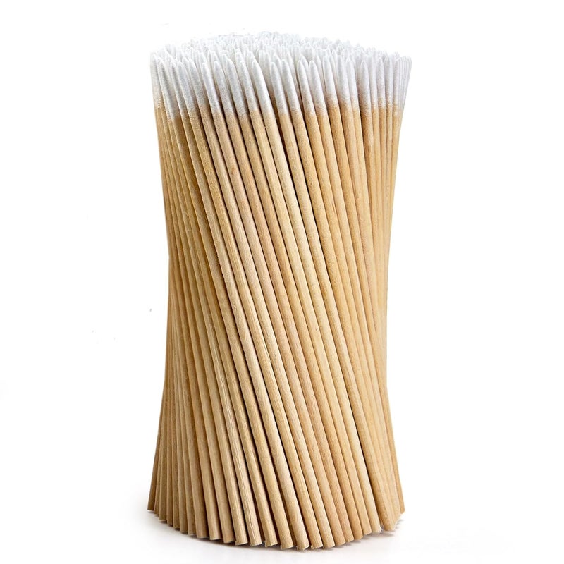 Boesma 200Pcs Pointed Cotton Swabs - Precision Microblading Cotton Swabs with Wooden Sticks, for Makeup, Cleaning Nail Polish, Eyebrow, Tattoo Permanent Supplies, Craft - Image 1